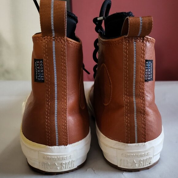 NWOT WATERPROOF LEATHER CONVERSE CHUCK TAYLOR HIGH TOPS UNISEX M-5 W-7 - Picture 4 of 11